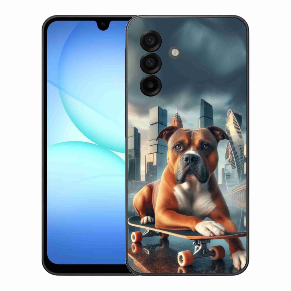 Gélový kryt mmCase na Samsung Galaxy A17 5G - pes na skateboarde