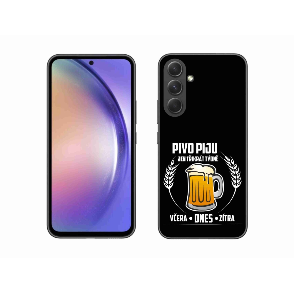 Gélový kryt mmCase na Samsung Galaxy A54 5G - pivný motív čierne pozadie