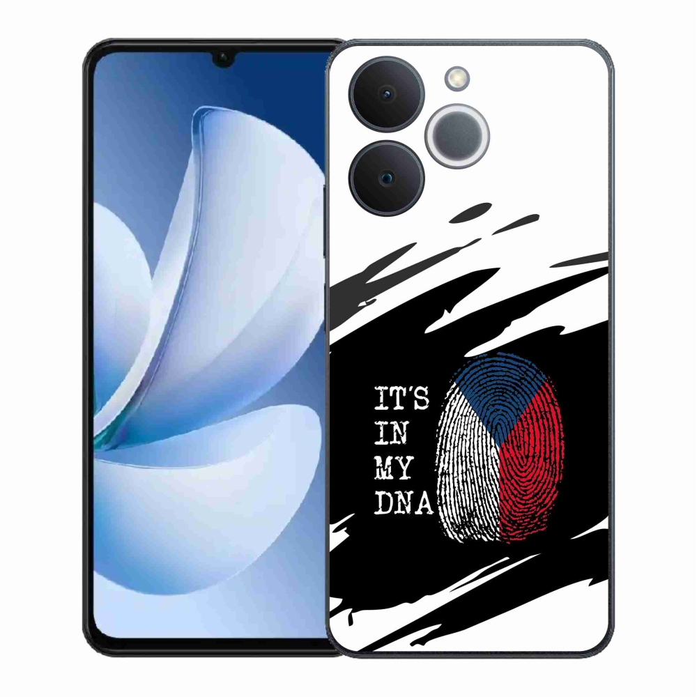 Gélový kryt mmCase na Realme Note 70T - vlajka odtlačok prsta čiernobiele pozadie