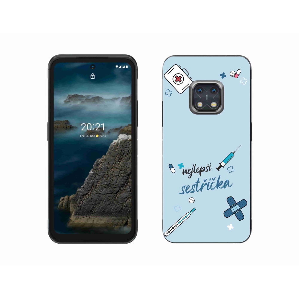 Gélový kryt mmCase na Nokia XR20 - najlepšia sestrička modré pozadie