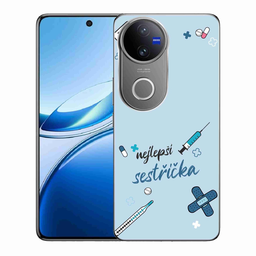 Gélový kryt mmCase na Vivo V50 5G - najlepšia sestrička modré pozadie