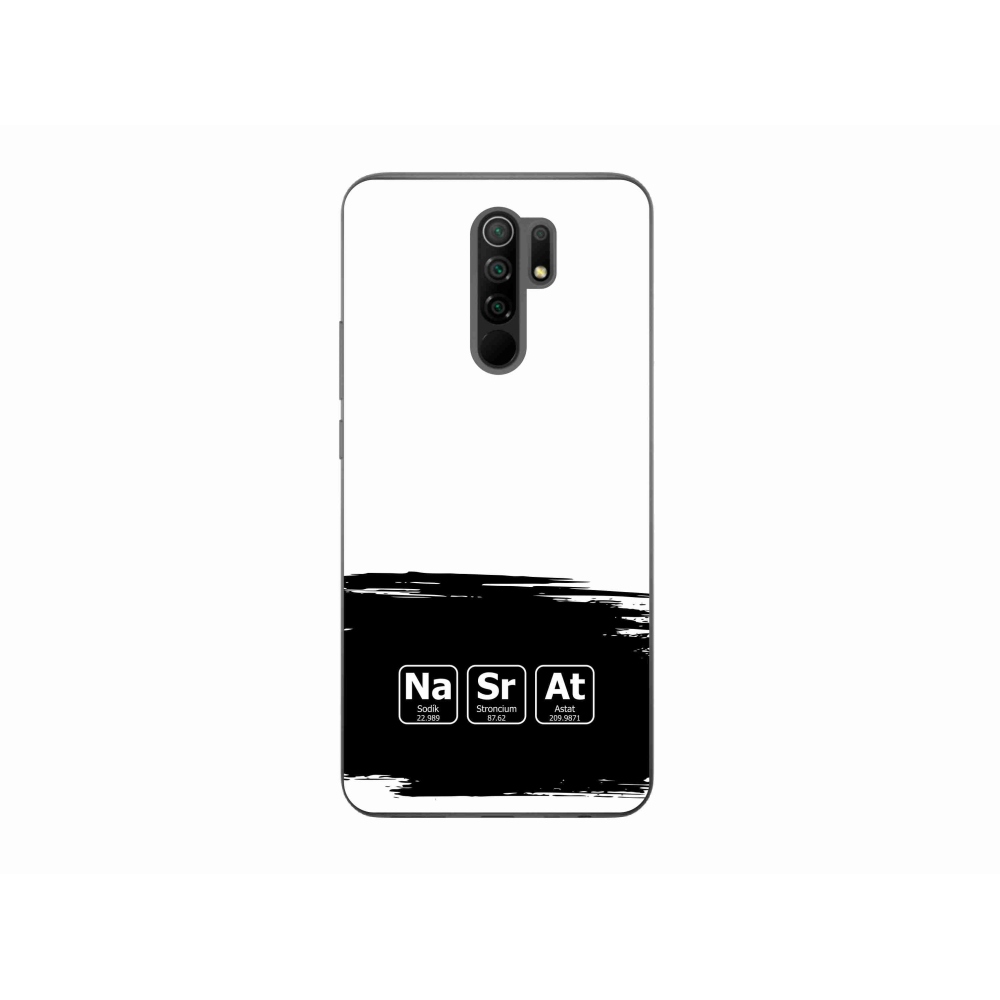 Gélový kryt mmCase na Xiaomi Redmi 9 - chemické prvky čiernobiele pozadie