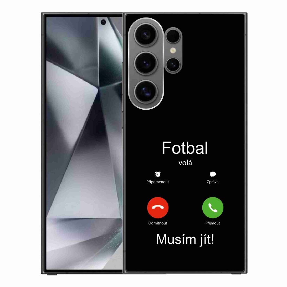 Gélový kryt mmCase na Samsung Galaxy S24 Ultra - futbal volá čierne pozadie