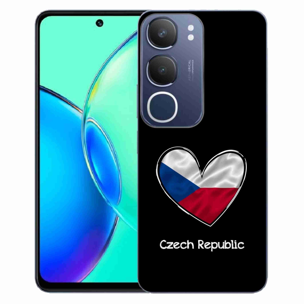 Gélový kryt mmCase na Vivo Y19s - vlajka srdca čierne pozadie