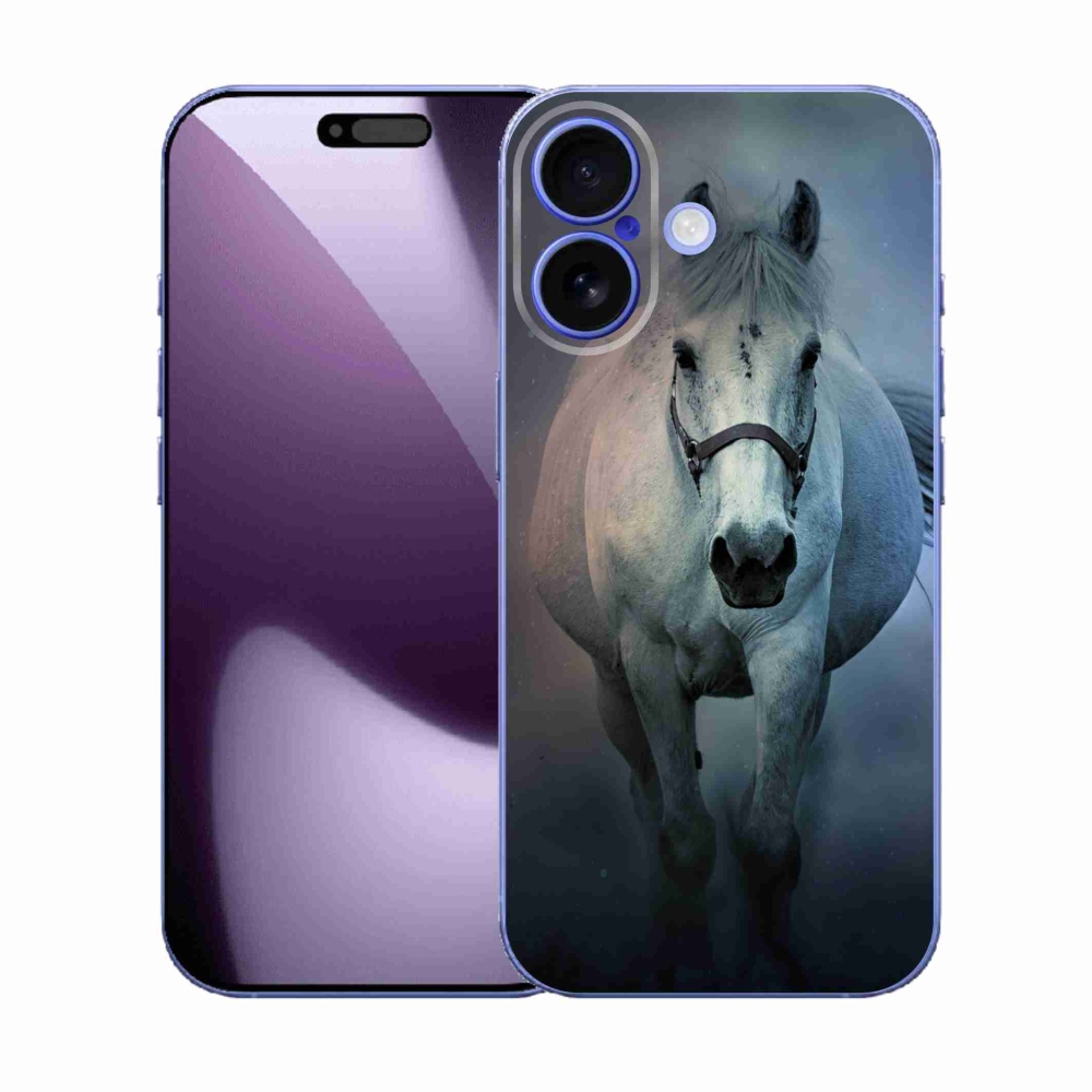 Gélový kryt mmCase na iPhone 17 - bežiaci biely kôň