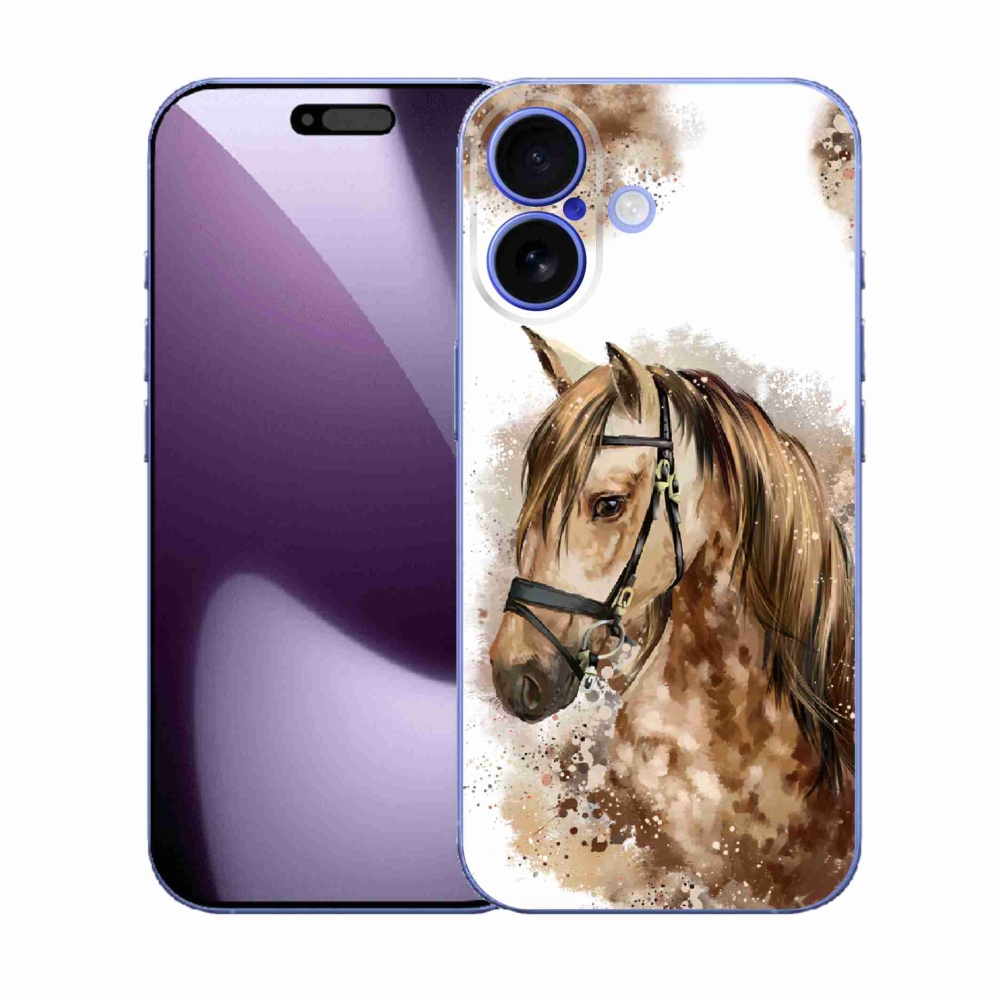 Gélový kryt mmCase na iPhone 17 - hnedý kreslený kôň