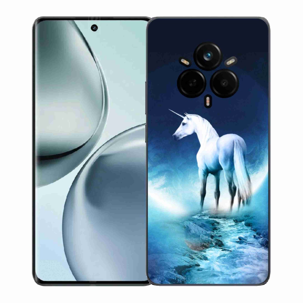 Gélový kryt mmCase na Realme 14 Pro+ 5G - biely jednorožec