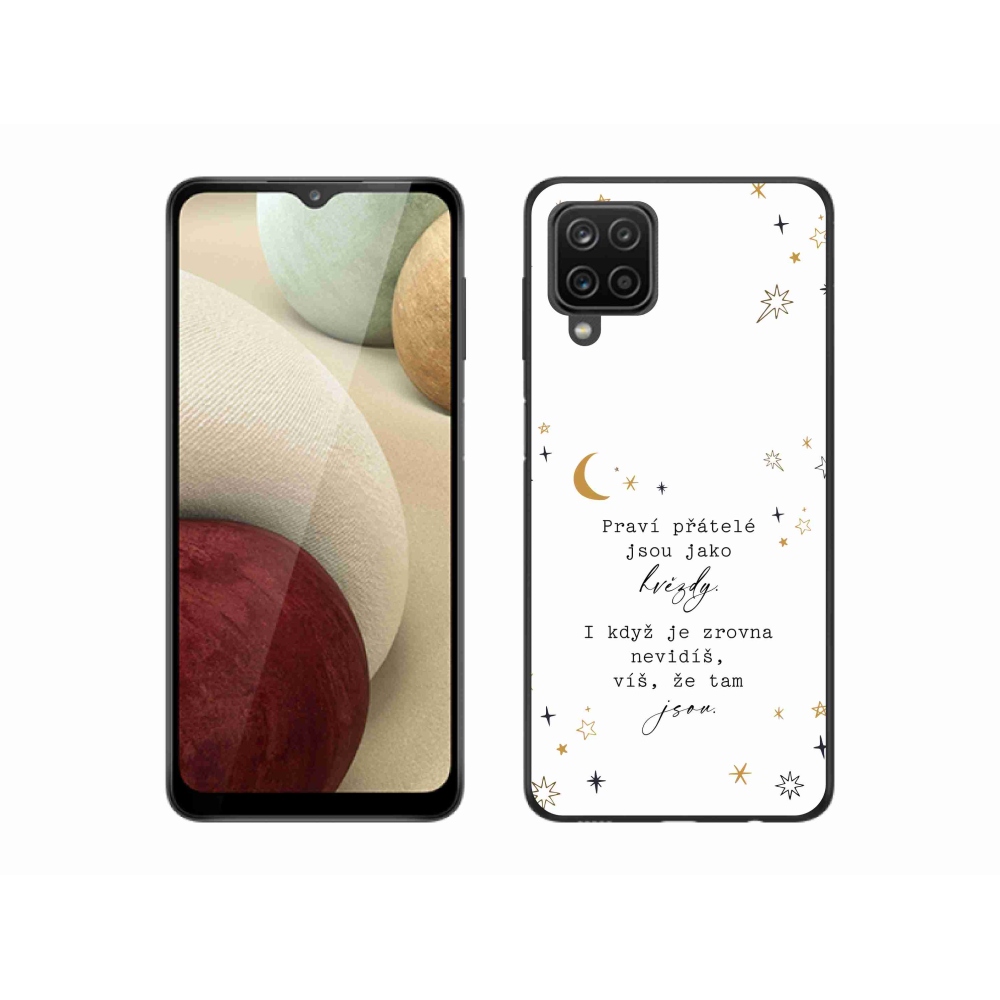 Gélový kryt mmCase na Samsung Galaxy A12 - citát 6 biele pozadie