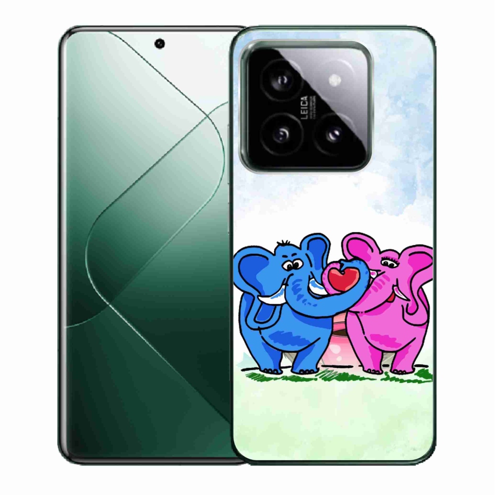 Gélový kryt mmCase na Xiaomi 14 - zamilovaní slony