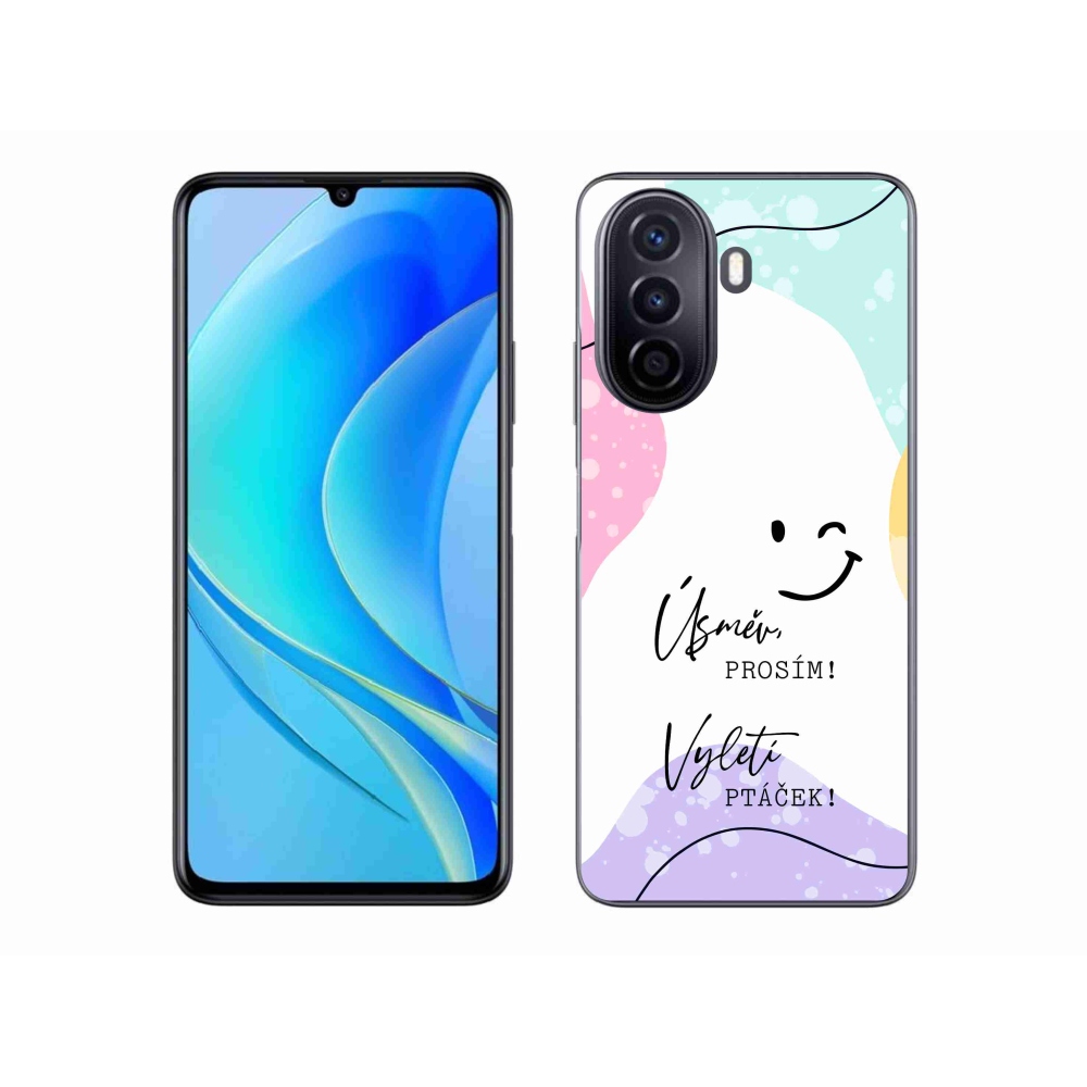 Gélový kryt mmCase na Huawei Nova Y70 - vtipný text 4 biele pozadie