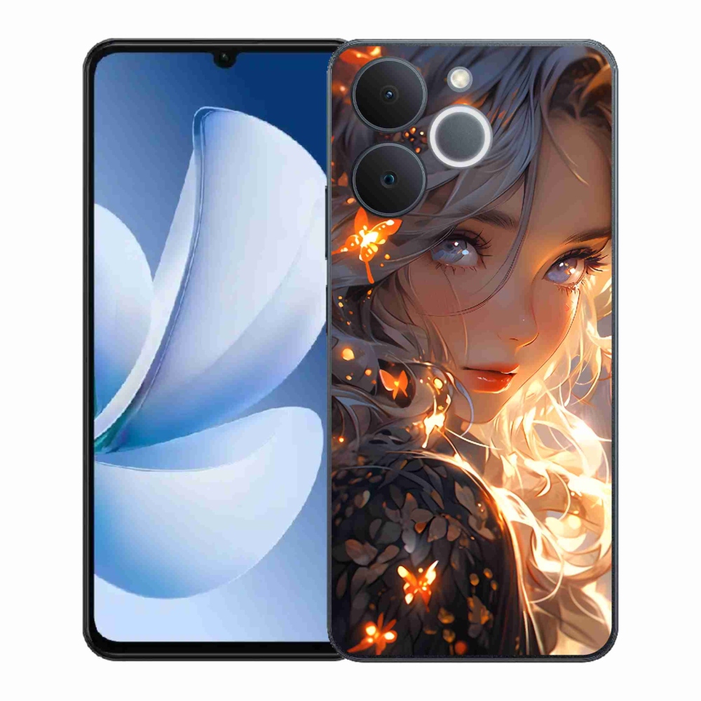 Gélový kryt mmCase na Realme Note 70T - dievča a motýle