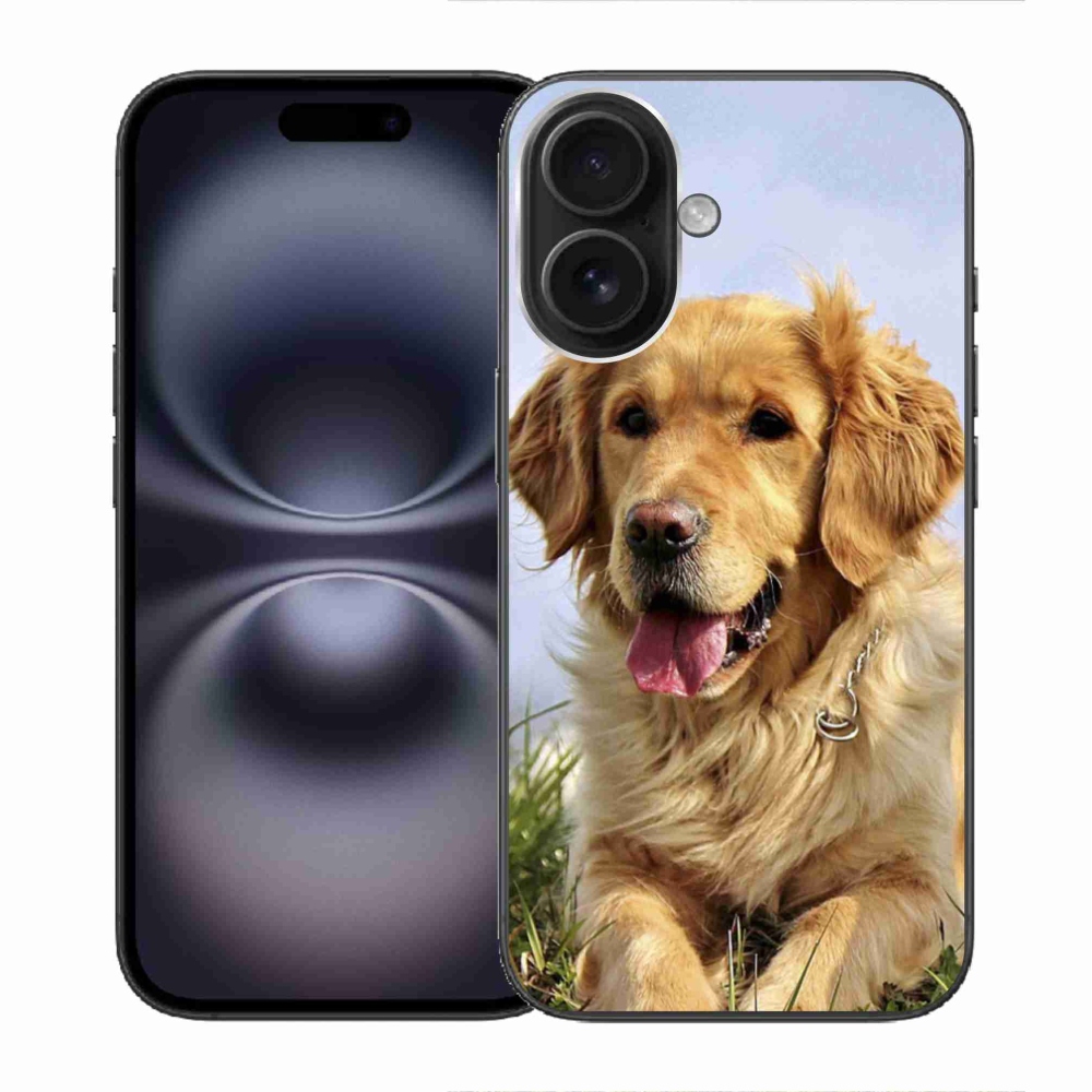 Gélový obal mmCase na iPhone 16 - zlatý retriever