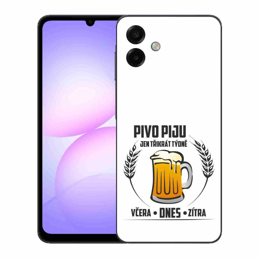 Gélový kryt mmCase na Samsung Galaxy A07 4G - pivný motív biele pozadie