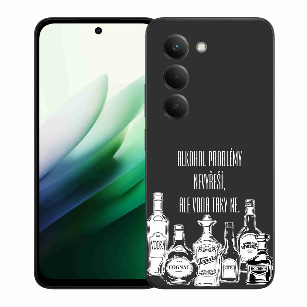 Gélový kryt mmCase na Xiaomi Redmi 15 5G (169mm) - vtipný text čierne pozadie