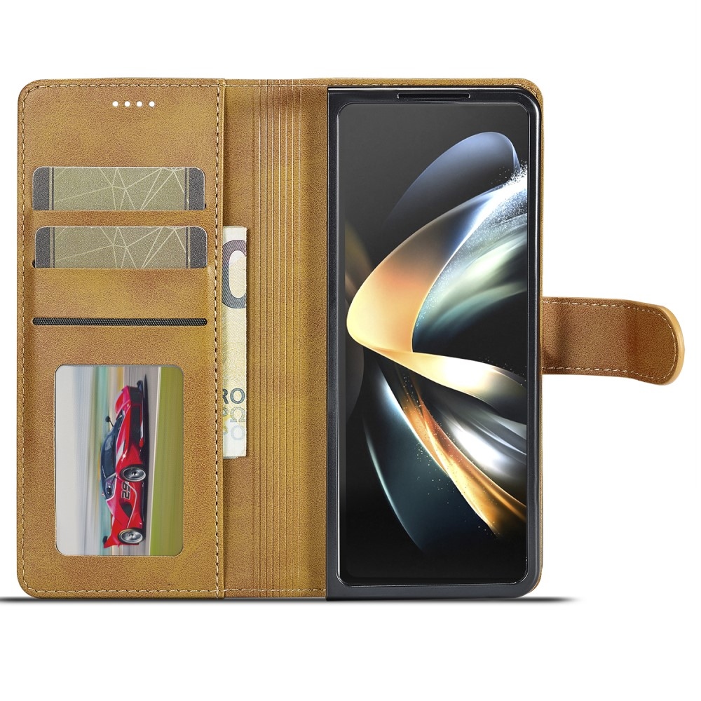 Imeeke knižkové púzdro na Samsung Galaxy Z Fold5 5G - žlté