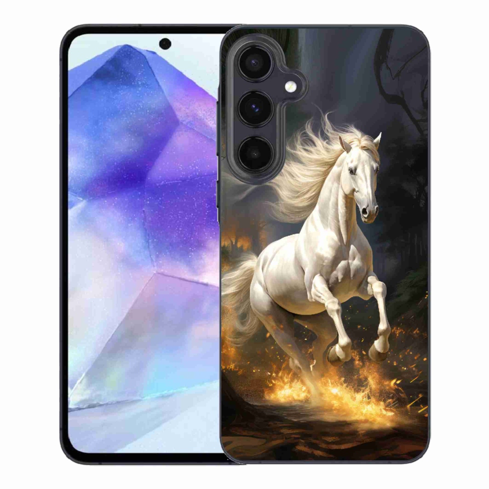 Gélový kryt mmCase na Samsung Galaxy A55 5G - biely kôň 2