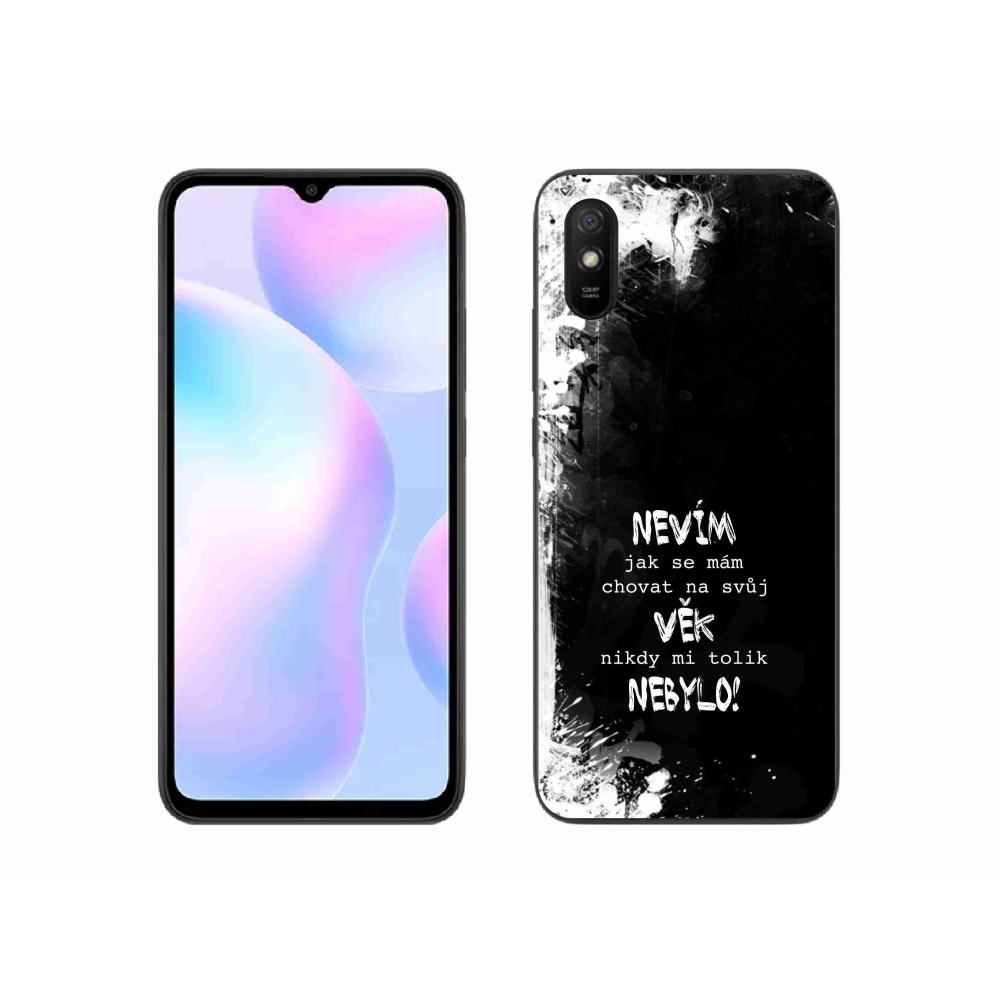 Gélový kryt mmCase na Xiaomi Redmi 9A - vtipný text 14 čierne pozadie