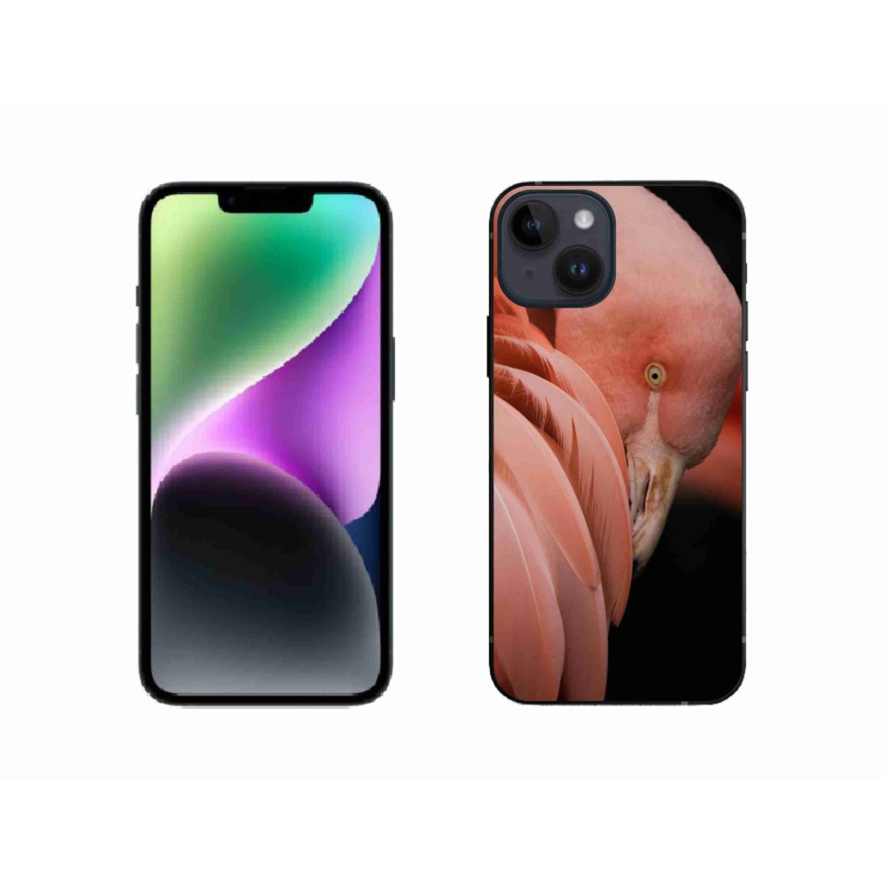 Gélový kryt mmCase na iPhone 14 - plameniak 3