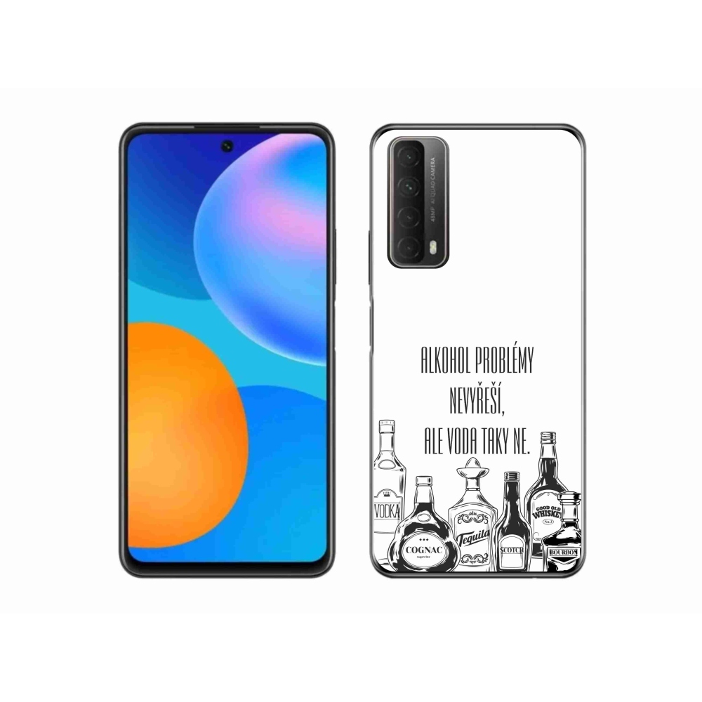 Gélový kryt mmCase na Huawei P Smart (2021) - vtipný text biele pozadie