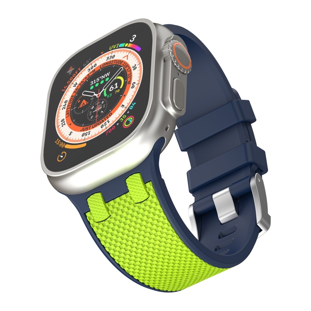 Sports silikónový remienok na Apple Watch Ultra/Ultra 2 49mm/SE/SE 2022/2023 44mm/9/8/7 45mm/6/5/4 44mm/3/2/1 42 mm - modrý/svetlozelený