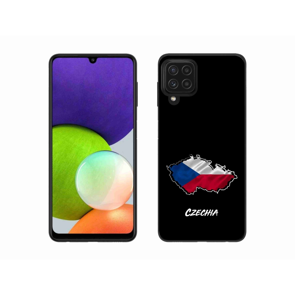 Gélový kryt mmCase na Samsung Galaxy A22 4G - Czechia čierne pozadie