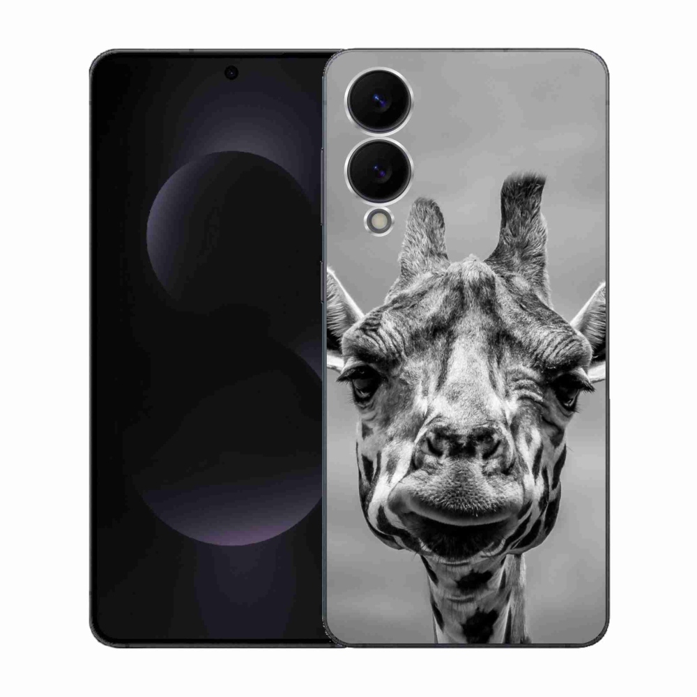 Gélový kryt mmCase na Samsung Galaxy S25 Edge - čiernobiela žirafa
