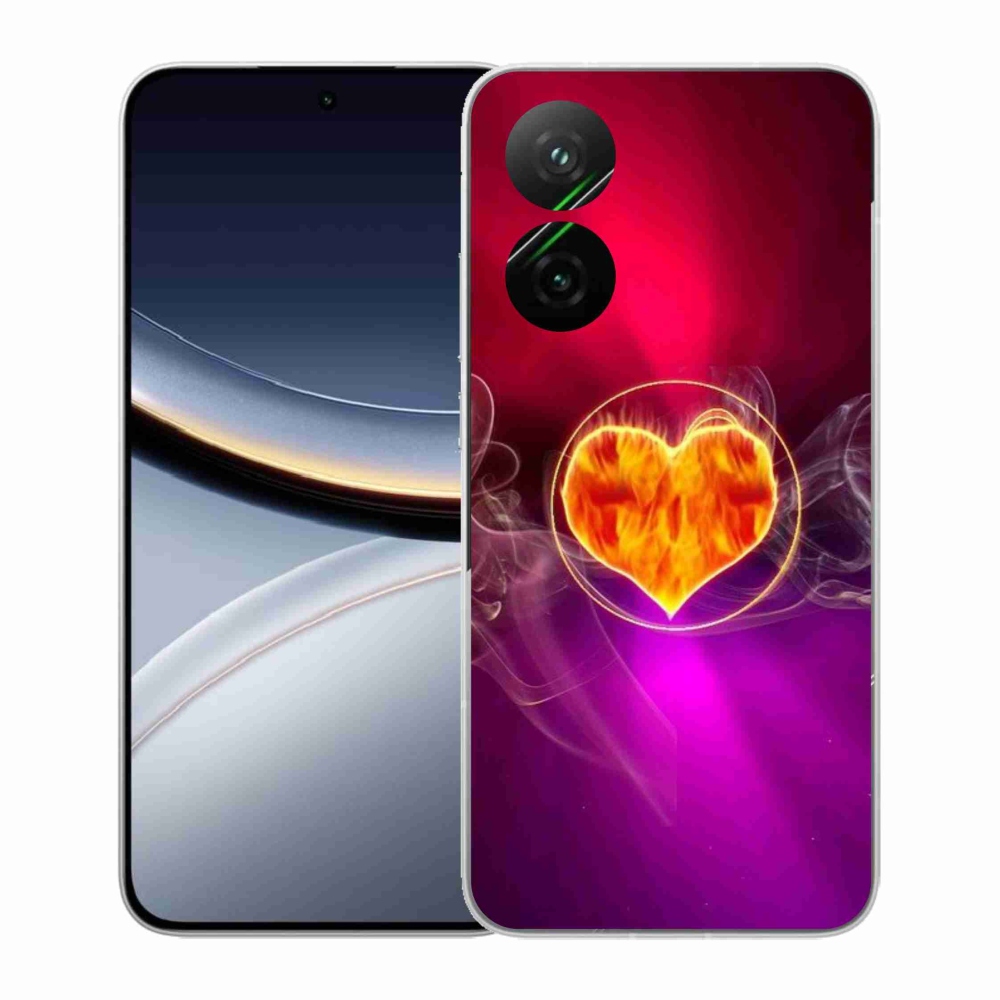 Gélový kryt mmCase na Xiaomi Poco F7 5G - ohnivé srdce