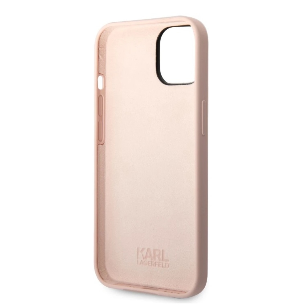 Karl Lagerfeld Liquid Silicone Ikonik NFT kryt iPhone 14 ružový