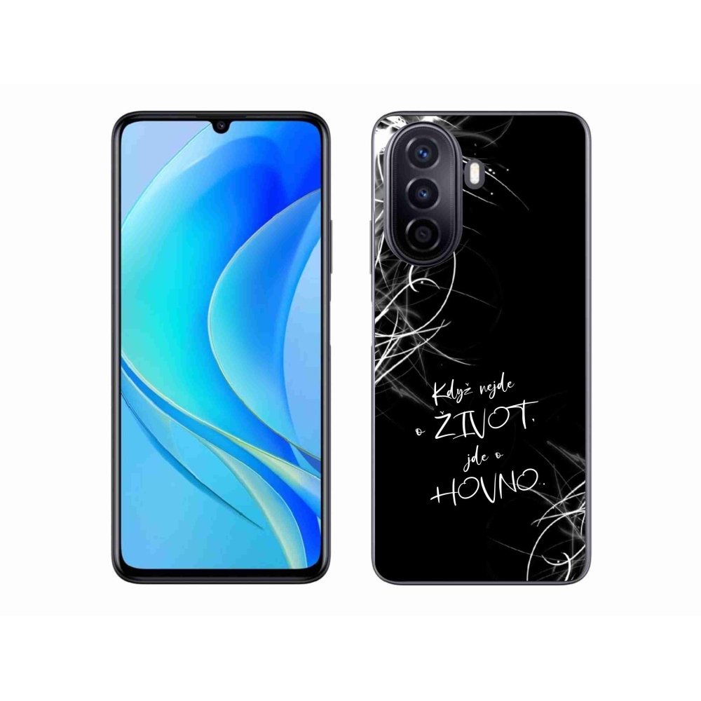 Gélový kryt mmCase na Huawei Nova Y70 - vtipný text 16 čierne pozadie