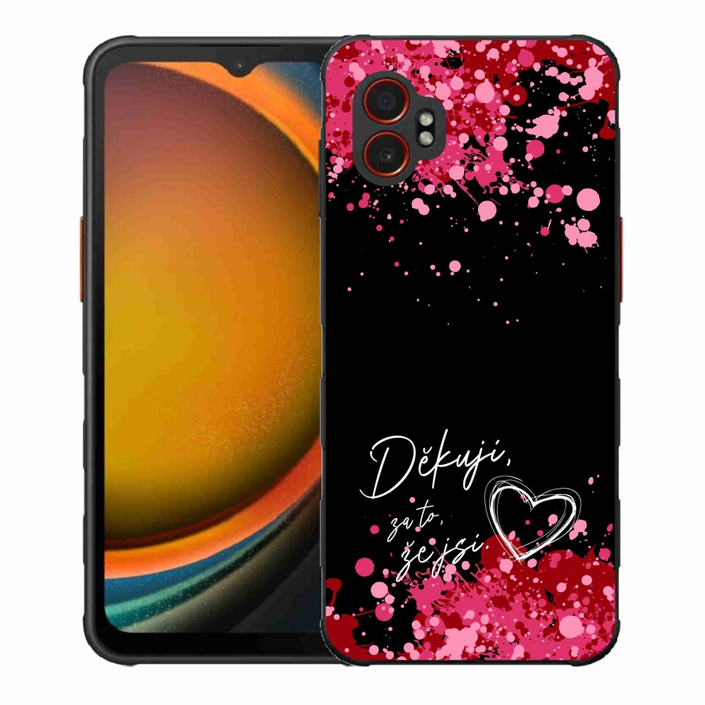 Gélový kryt mmCase na Samsung Galaxy Xcover 7 Pro - zamilovaný text 2 čierne pozadie