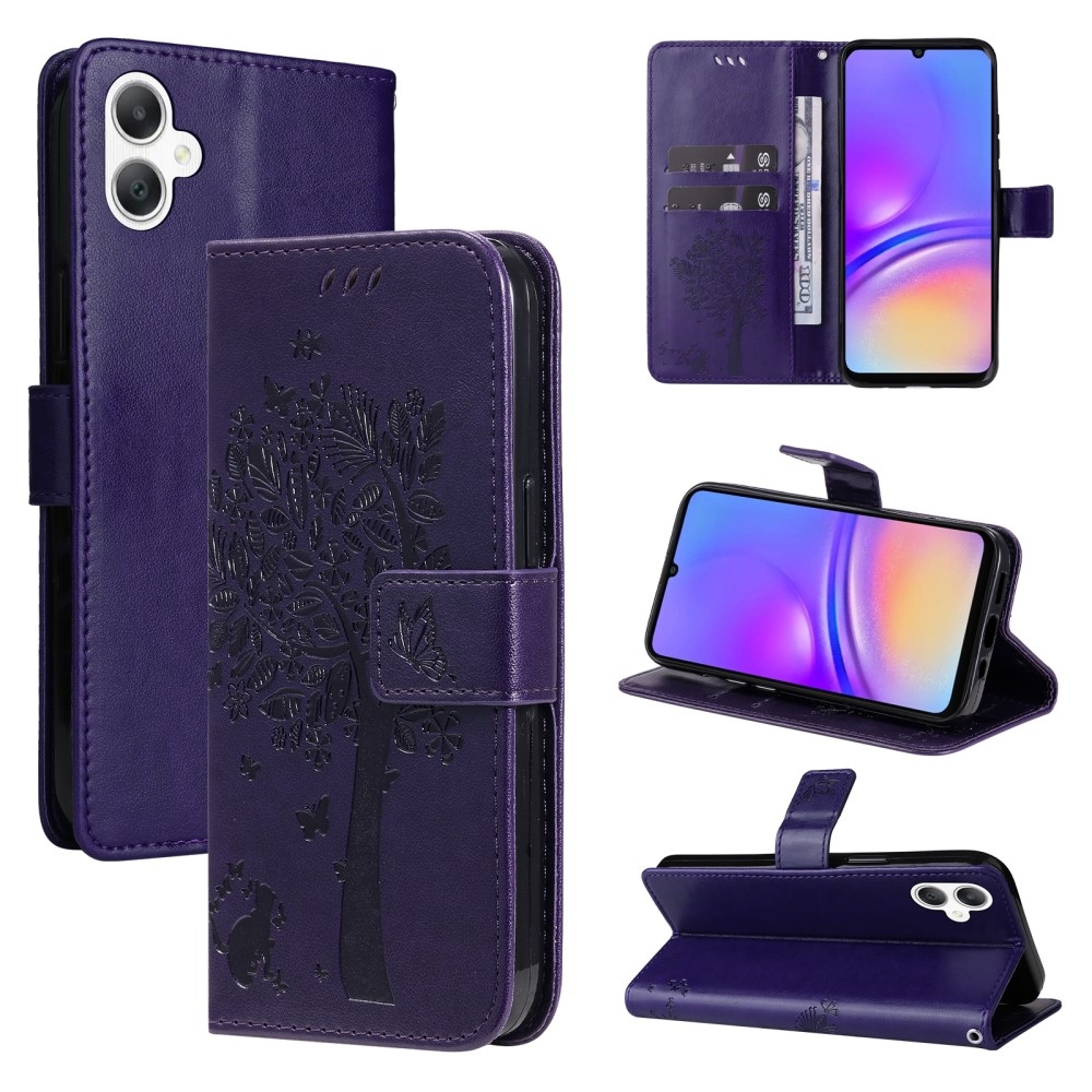 Trees knižkové púzdro na Samsung Galaxy A06 4G - tmavofialové