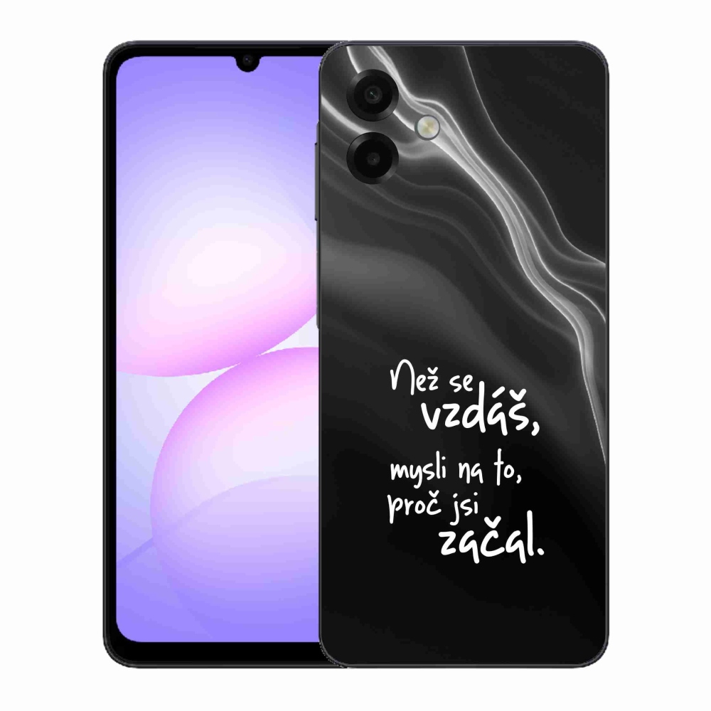 Gélový kryt mmCase na Samsung Galaxy A07 4G - citát 2 čierne pozadie
