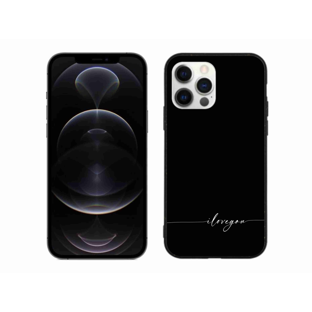 Gélový kryt mmCase na iPhone 12 Pro Max - I love you čierne pozadie