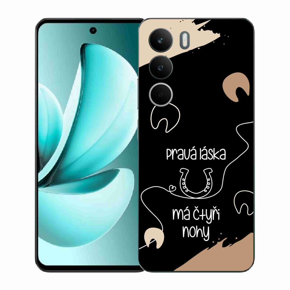 Gélový kryt mmCase na Realme C71 - konský motív čierne pozadie