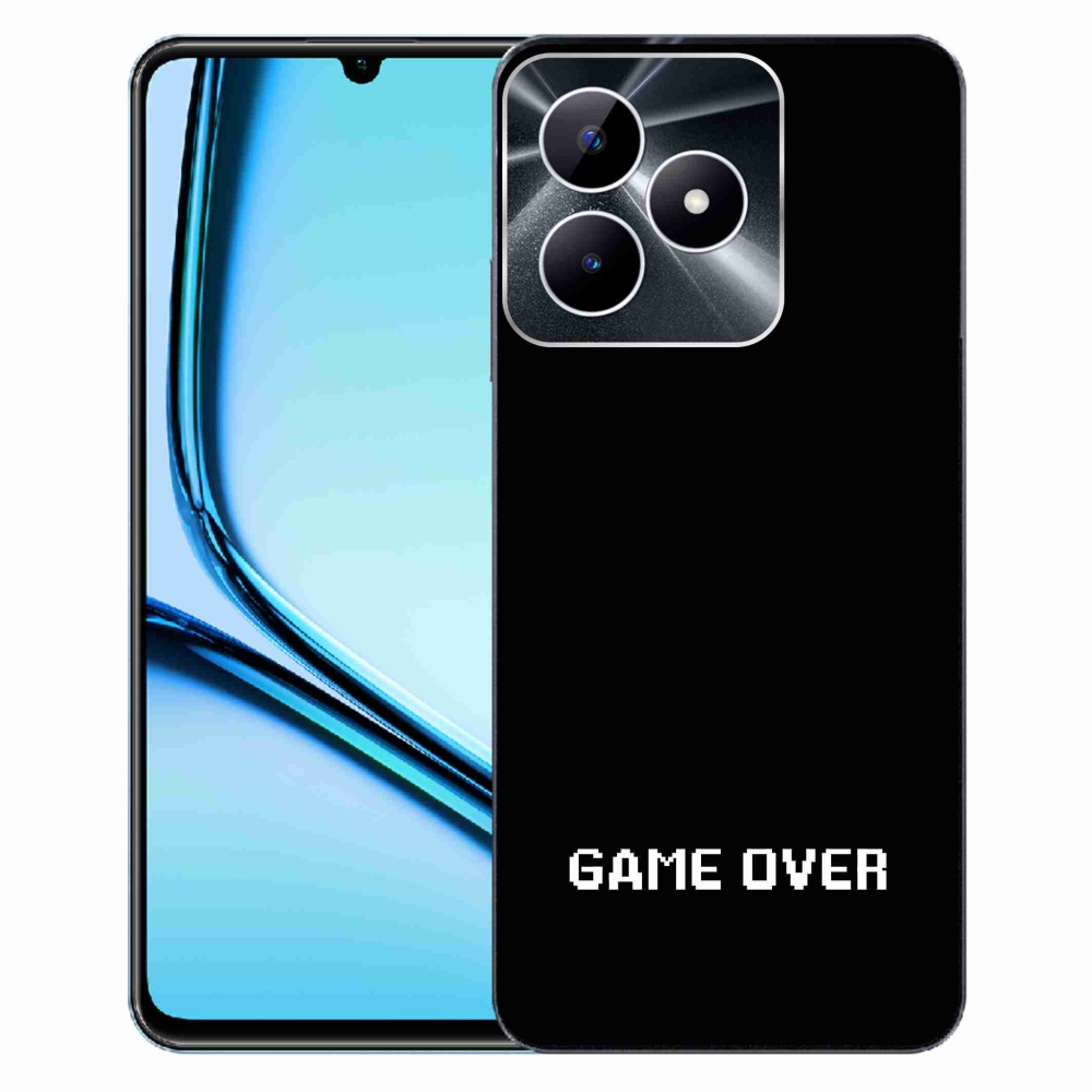 Gélový kryt mmCase na Realme Note 50 - game over čierne pozadie