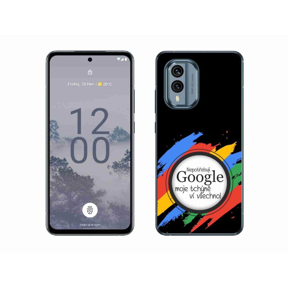 Gélový kryt mmCase na Nokia X30 5G - svokra vie všetko čierne pozadie