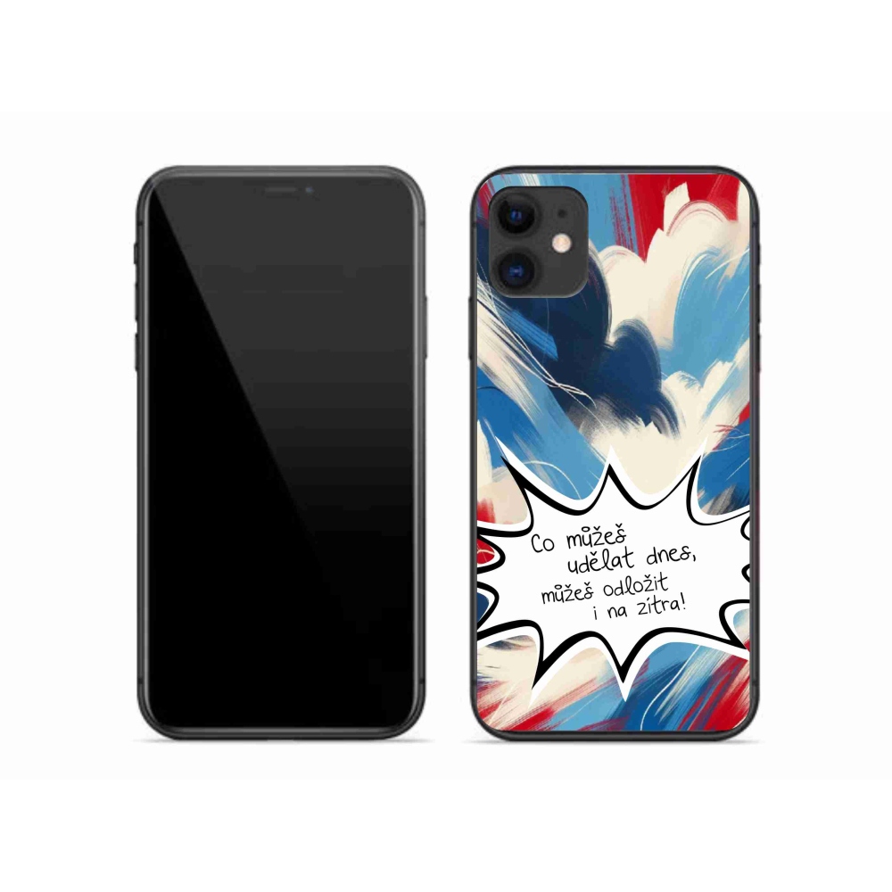 Gélový kryt mmCase na iPhone 11 - vtipný text 9 biele pozadie