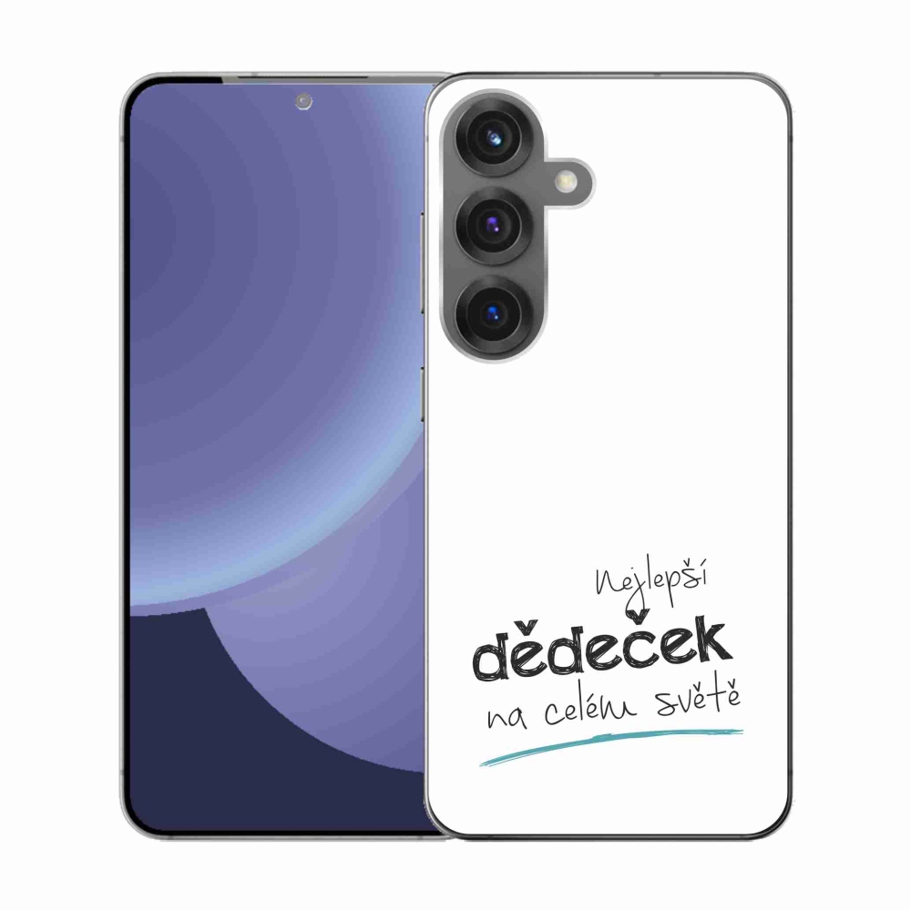 Gélový kryt mmCase na Samsung Galaxy S25 - najlepší dedko 3 biele pozadie