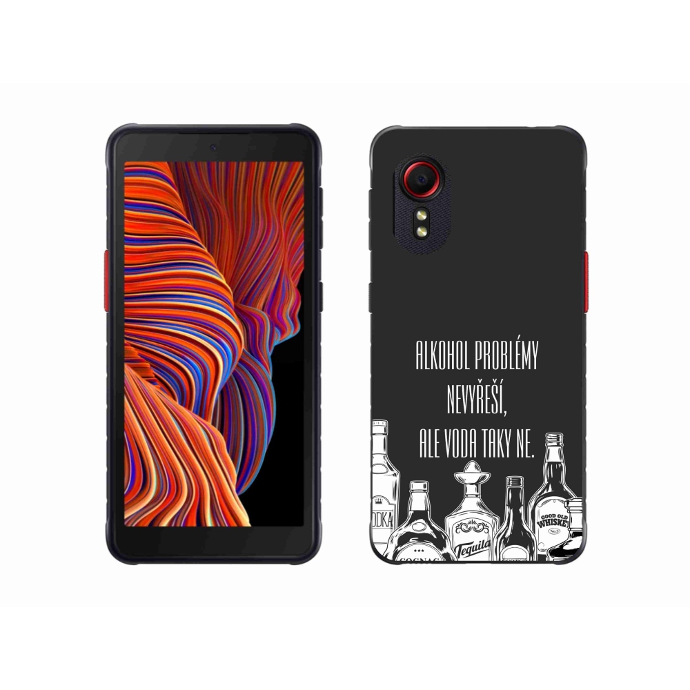 Gélový kryt mmCase na Samsung Galaxy Xcover 5 - vtipný text čierne pozadie