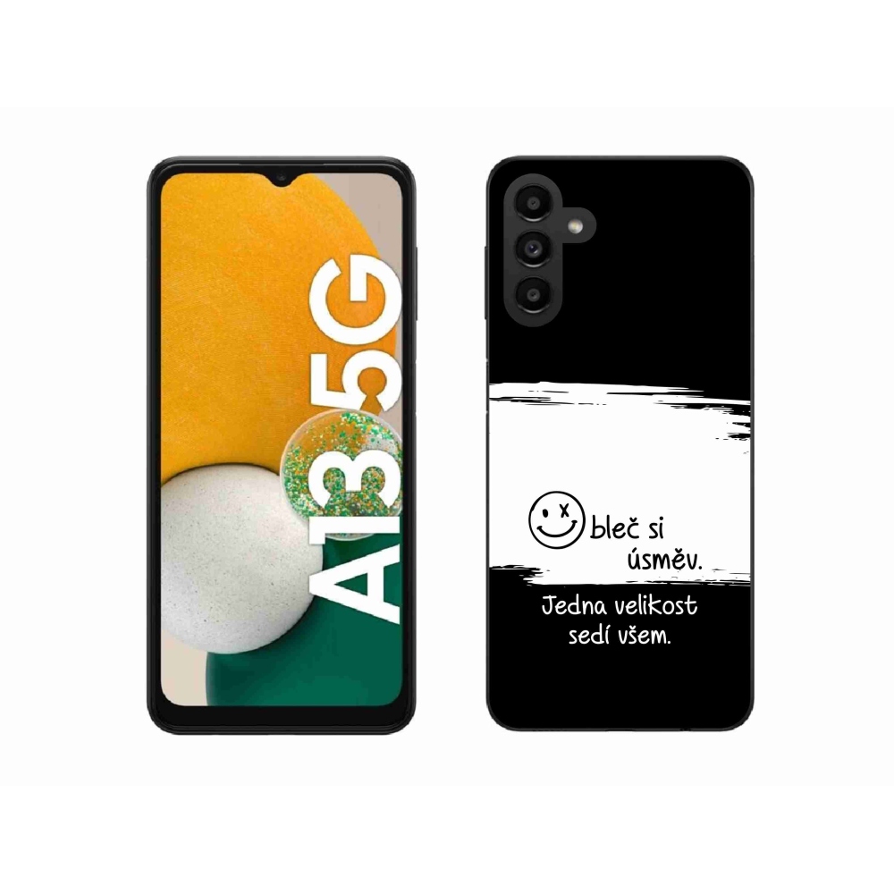 Gélový kryt mmCase na Samsung Galaxy A13 5G - vtipný text 8 bieločierne pozadie