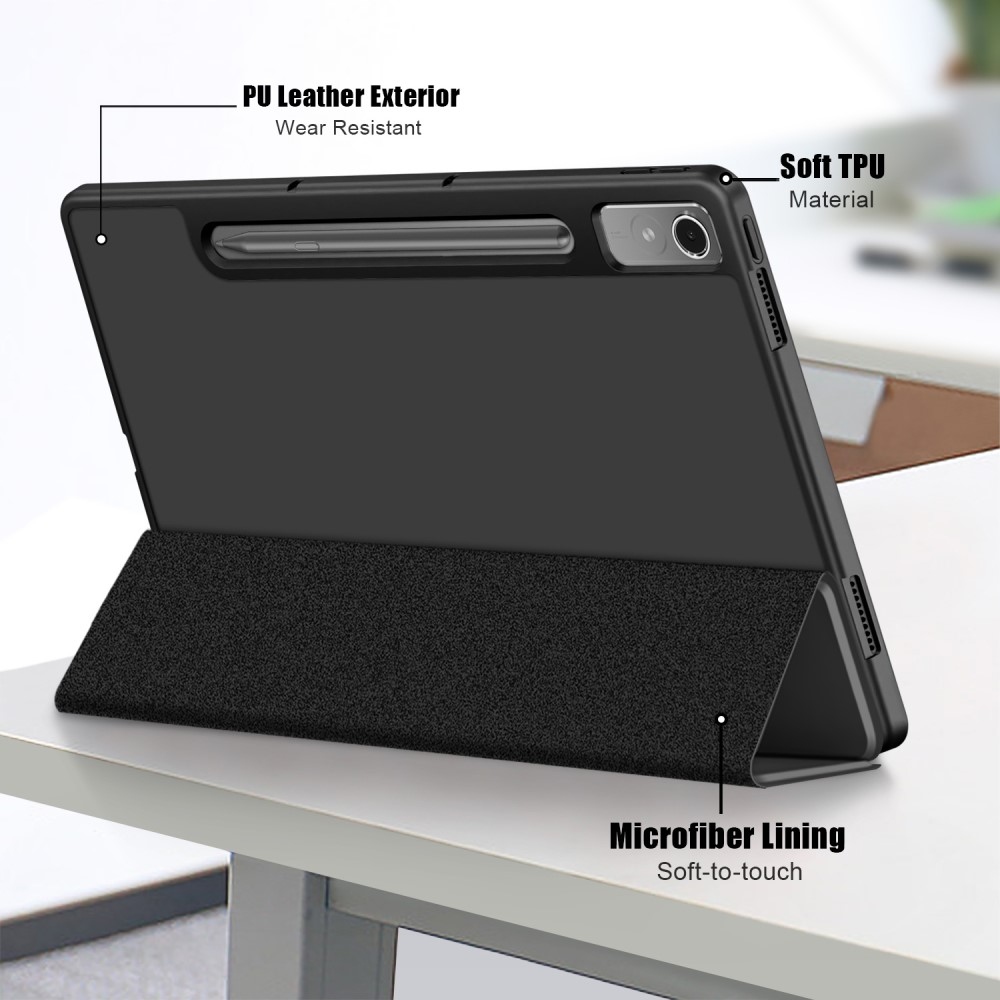 Case chytré zatváracie púzdro na tablet Lenovo Tab P12 - čierne