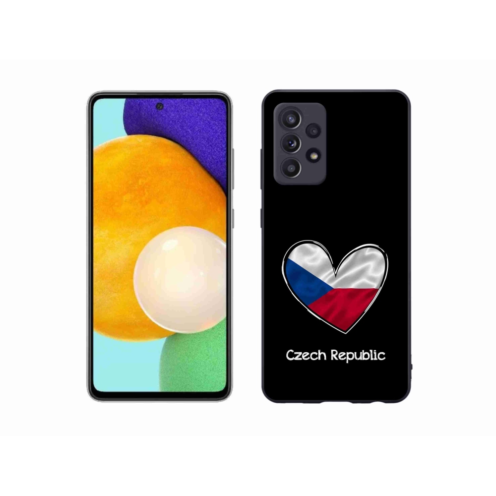 Gélový kryt mmCase na Samsung Galaxy A52/A52 5G - vlajka srdca čierne pozadie