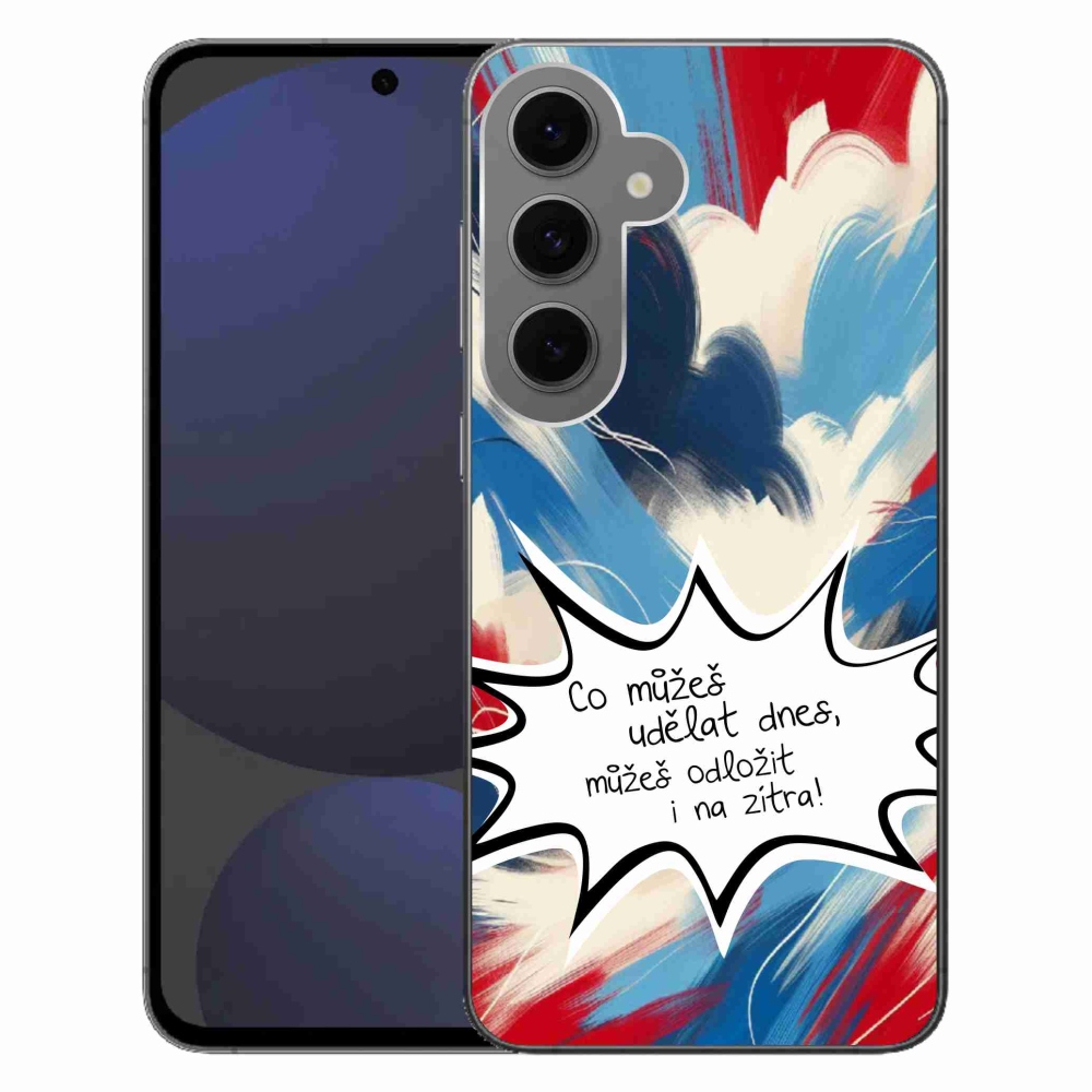 Gélový kryt mmCase na Samsung Galaxy S24 FE - vtipný text 9 biele pozadie