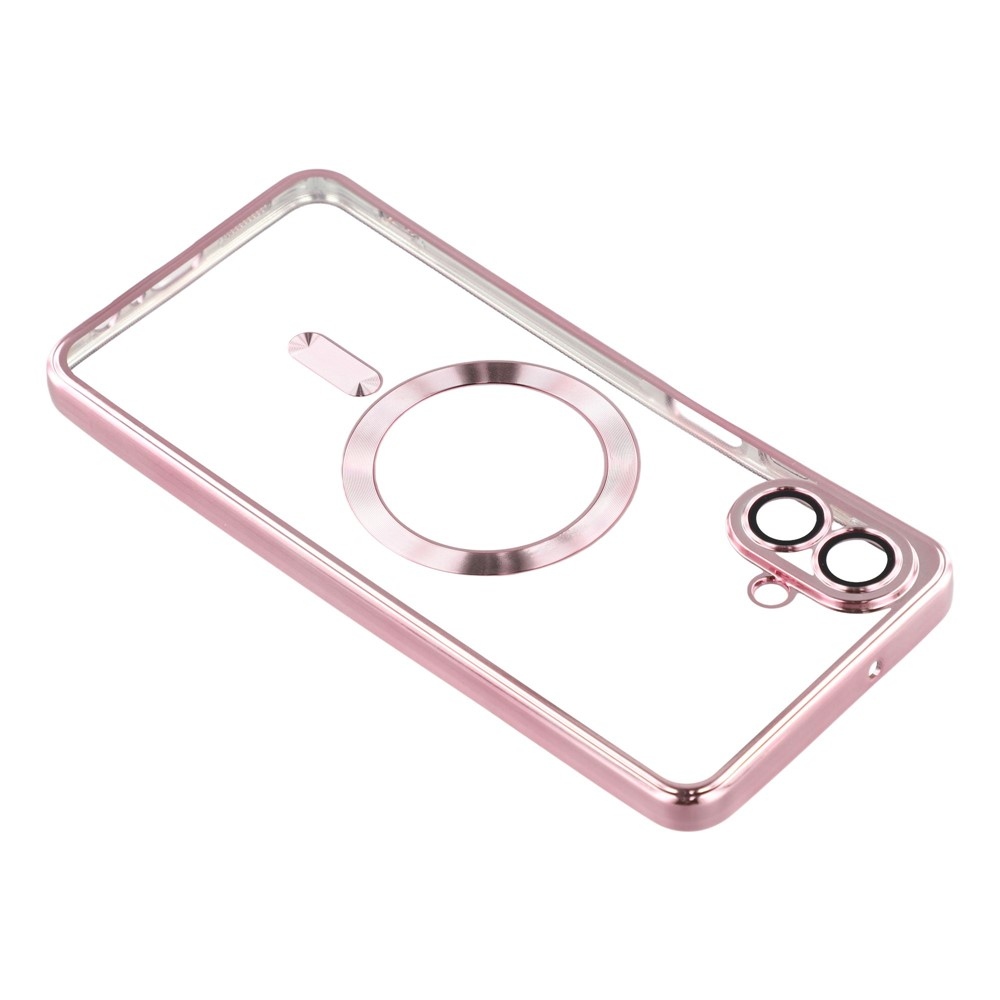 Clear obal s ochranou fotoaparátu a podporou MagSafe na Samsung Galaxy A07 4G - ružový