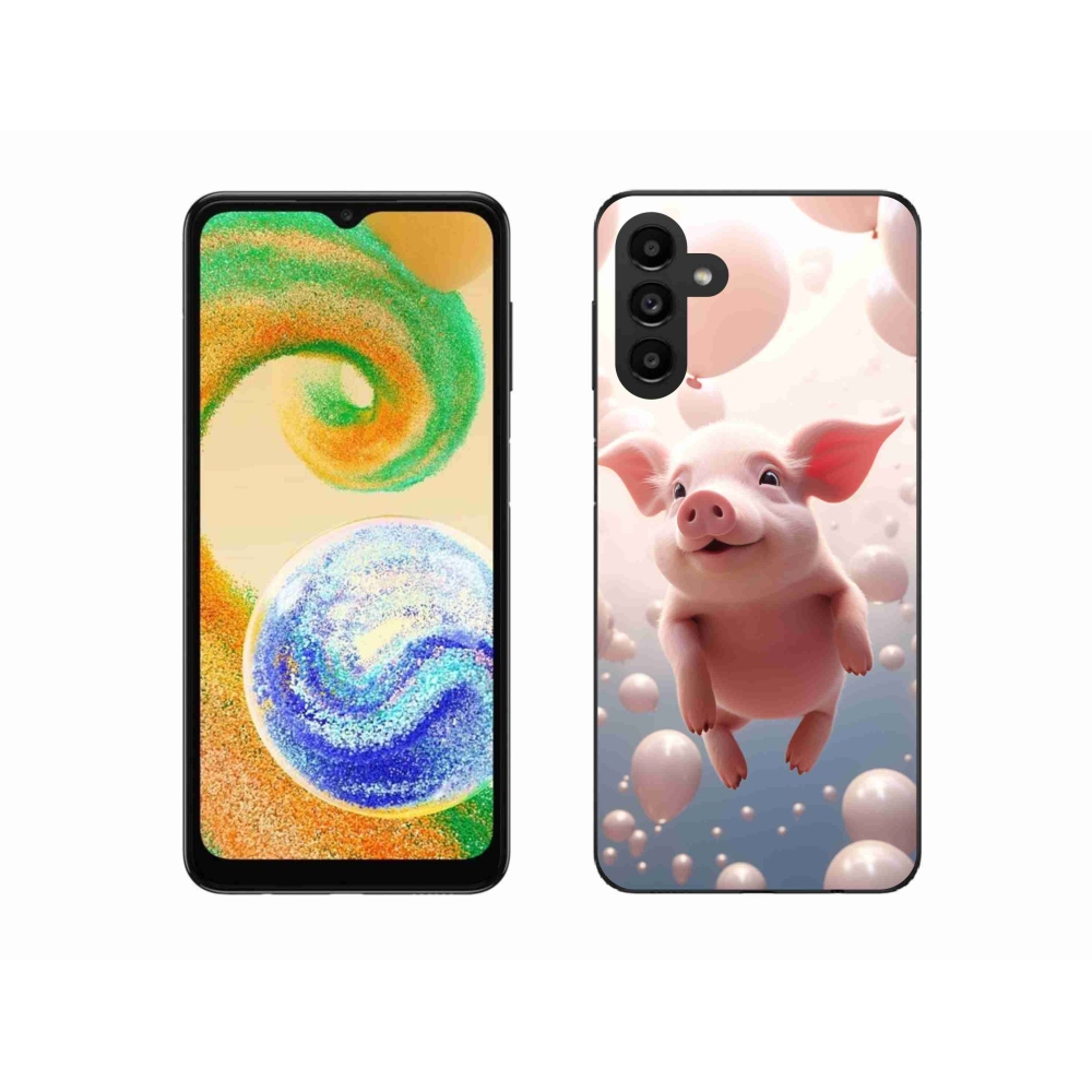 Gélový kryt mmCase na Samsung Galaxy A04s (164.7x76.7x9.1mm) - prasiatko s balónikmi