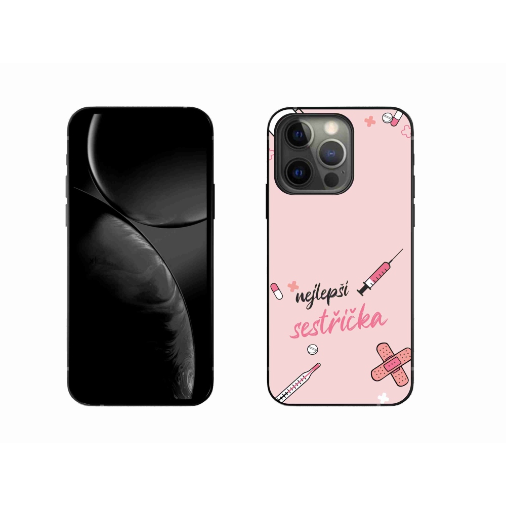 Gélový kryt mmCase na iPhone 13 Pro 6.1 - najlepšia sestrička ružové pozadie