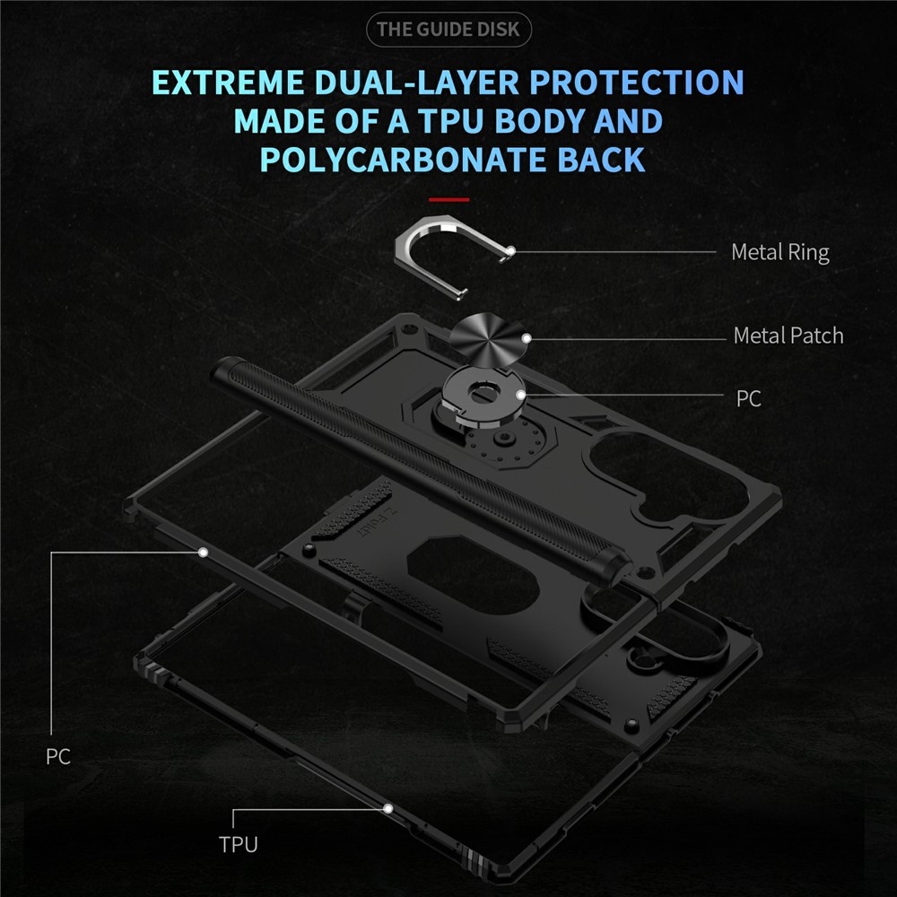 Ring odolný kryt na Samsung Galaxy Z Fold7 5G - čierny