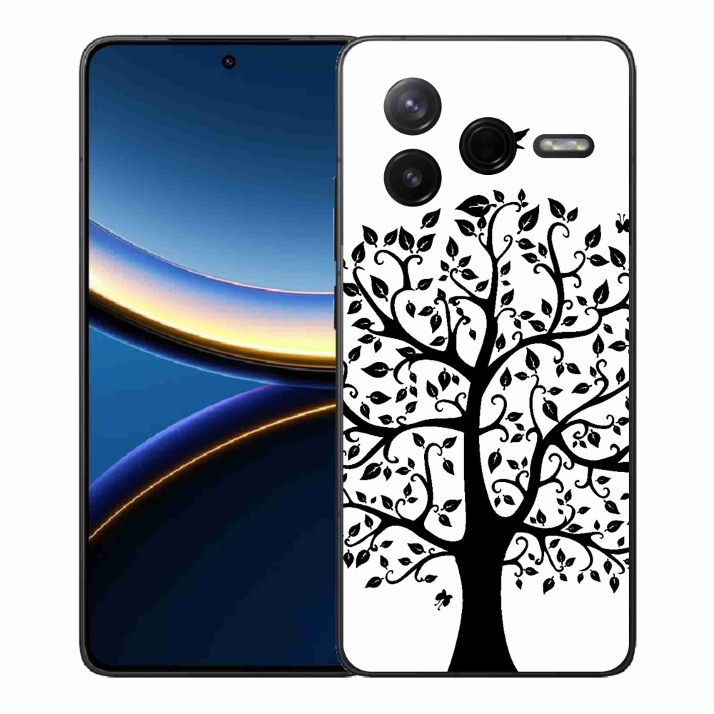 Gélový kryt mmCase na Xiaomi Poco F7 Pro - čiernobiely strom