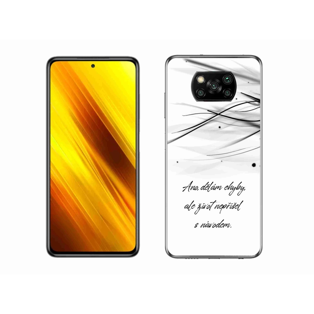 Gélový kryt mmCase na Xiaomi Poco X3 Pro - citát biele pozadie