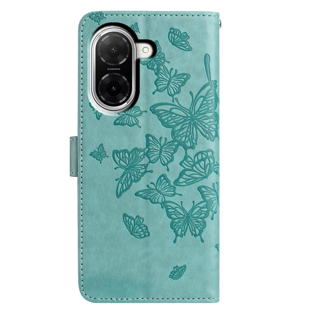 Floral Butterfly knižkové puzdro na Xiaomi Redmi A5 (171.7x77.8x8.3mm) - modrozelené